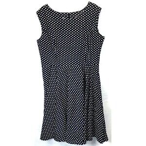 Robe De Reve Sundress Size XL Black White Polka Dot Sleeveless A-Line Dress EUC